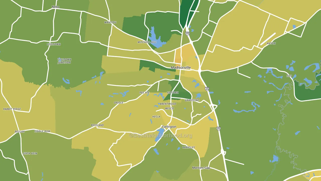 Hopkins County, KY block-group voter-turnout map