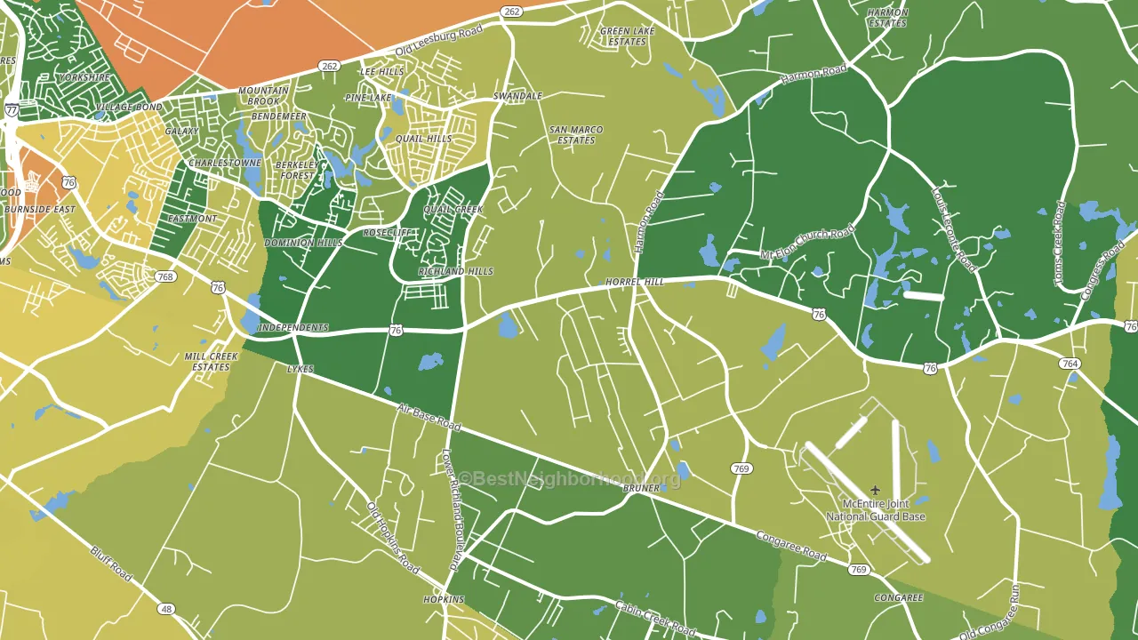 Hopkins, SC block-group voter-turnout map