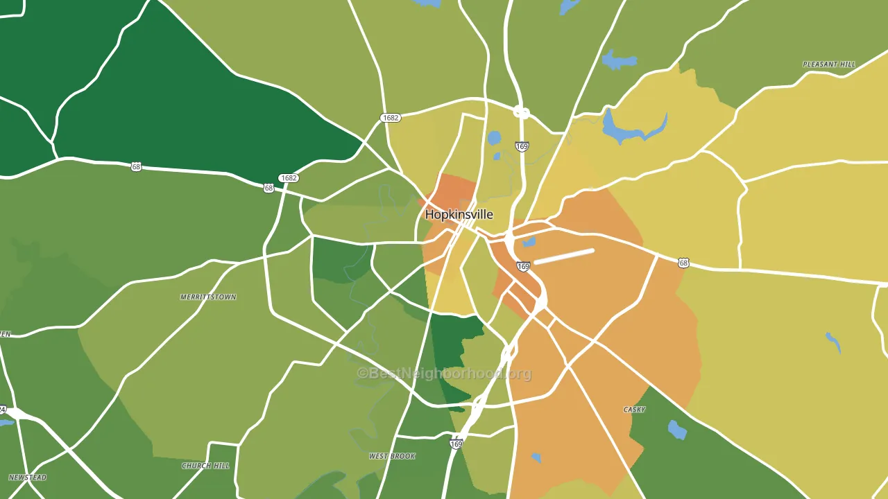 Hopkinsville, KY block-group voter-turnout map