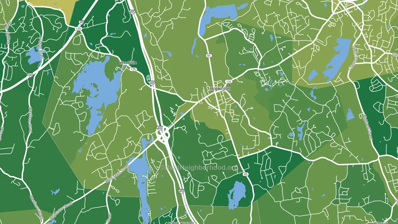 Hopkinton, MA block-group voter-turnout map