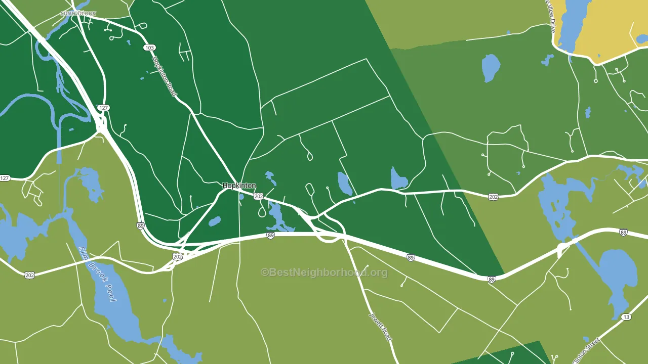 Hopkinton, NH block-group voter-turnout map