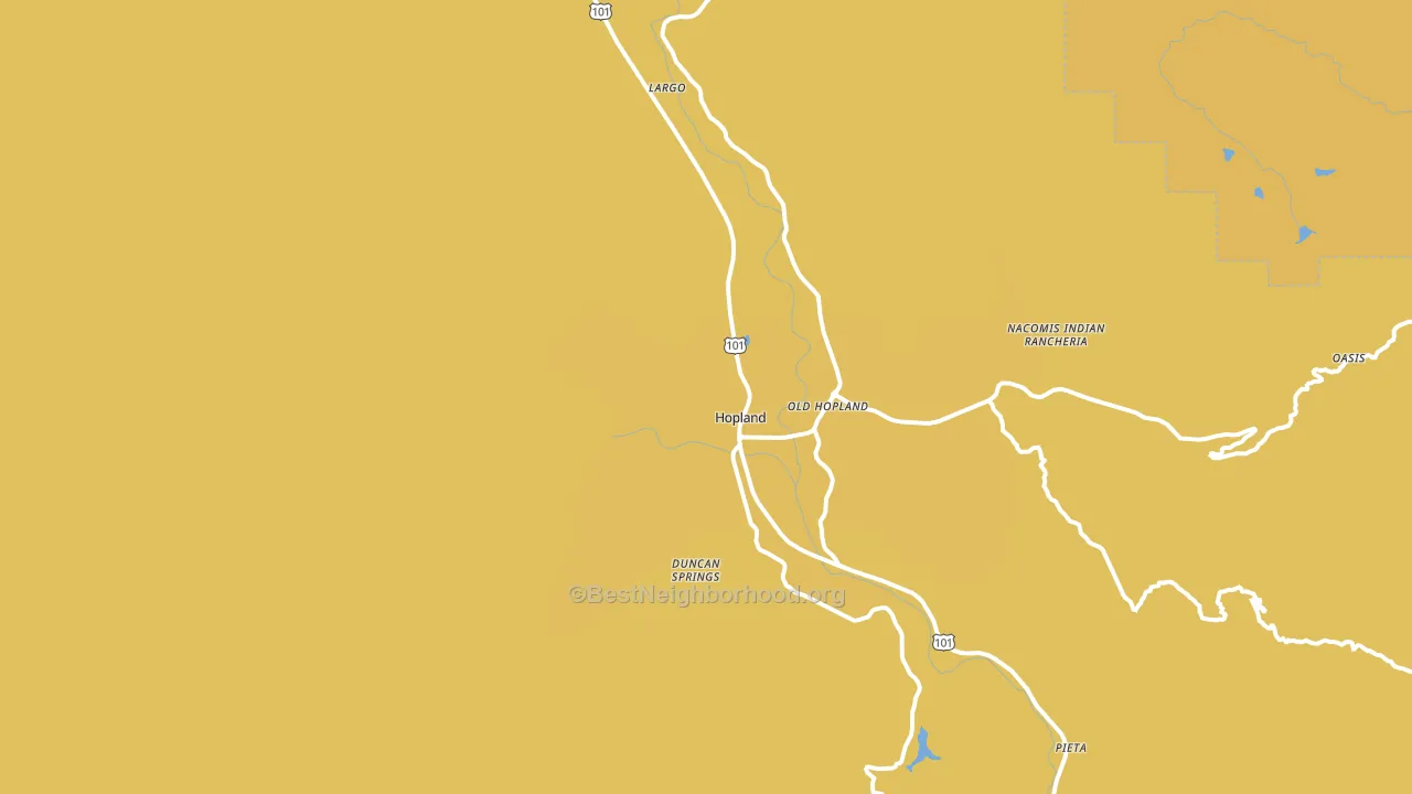 Hopland, CA block-group voter-turnout map