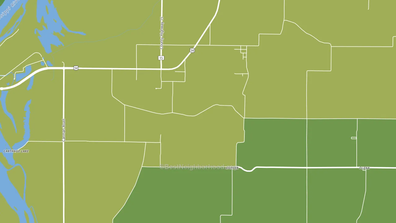 Hopper, IL block-group voter-turnout map