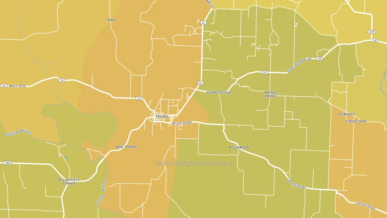 Horatio, AR block-group voter-turnout map