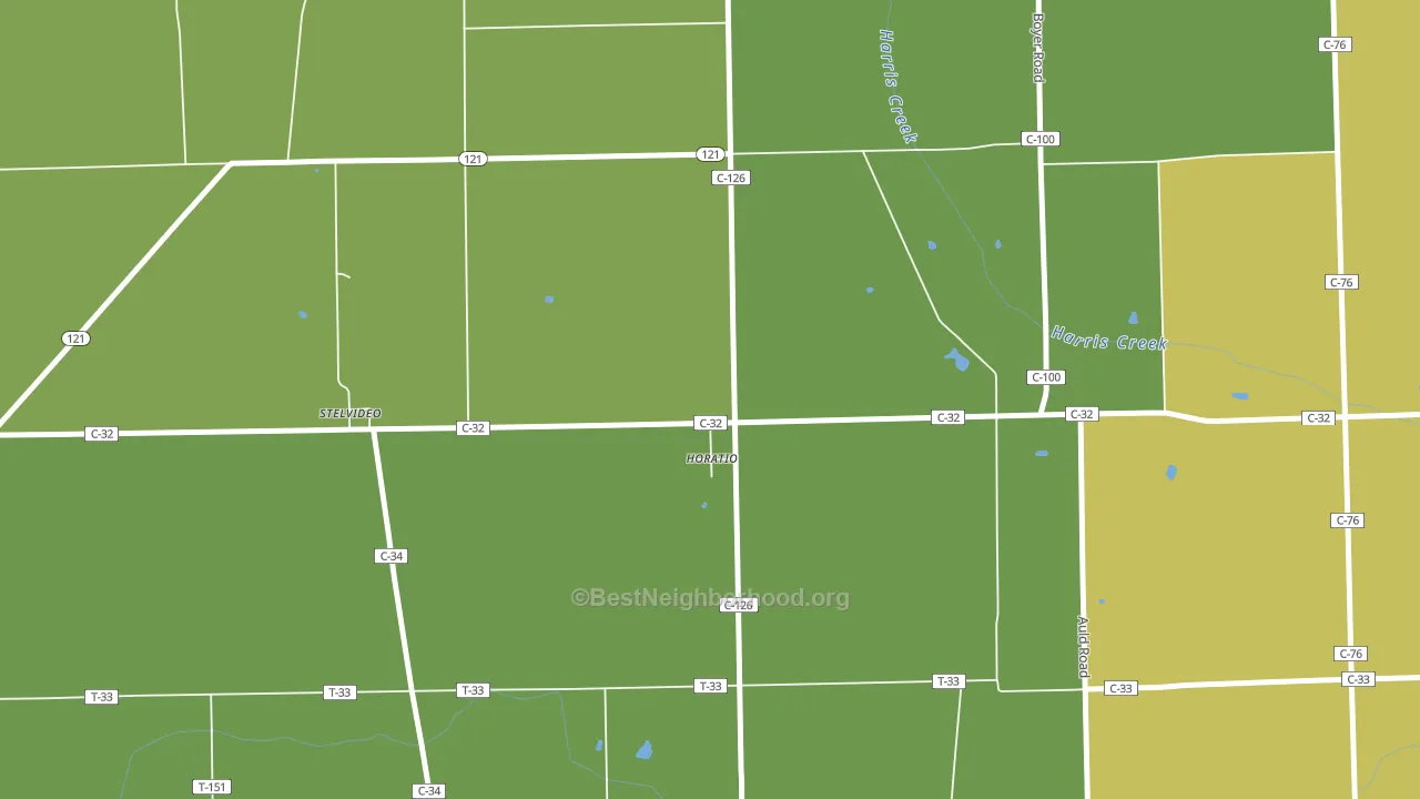 Horatio, OH block-group voter-turnout map