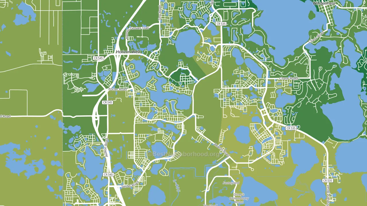 Horizon West, FL block-group voter-turnout map