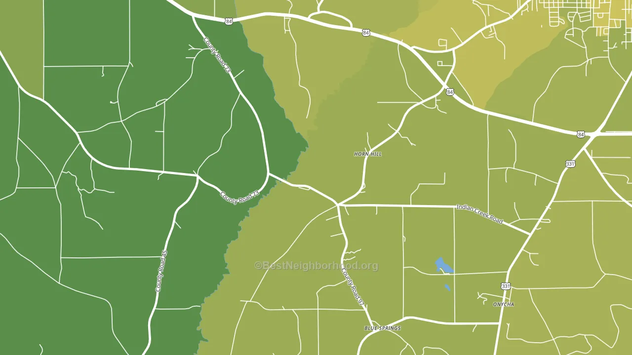 Horn Hill, AL block-group voter-turnout map