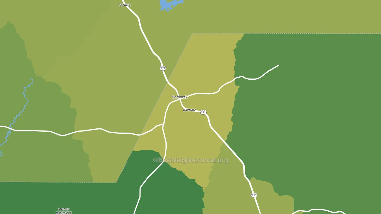 Hornbeck, LA block-group voter-turnout map