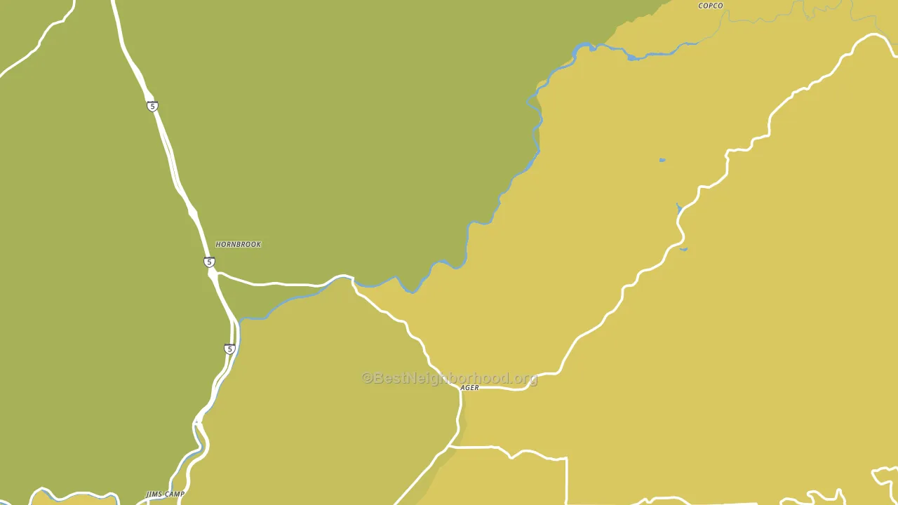 Hornbrook, CA block-group voter-turnout map