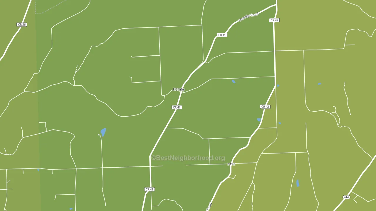 Hornby, NY block-group voter-turnout map
