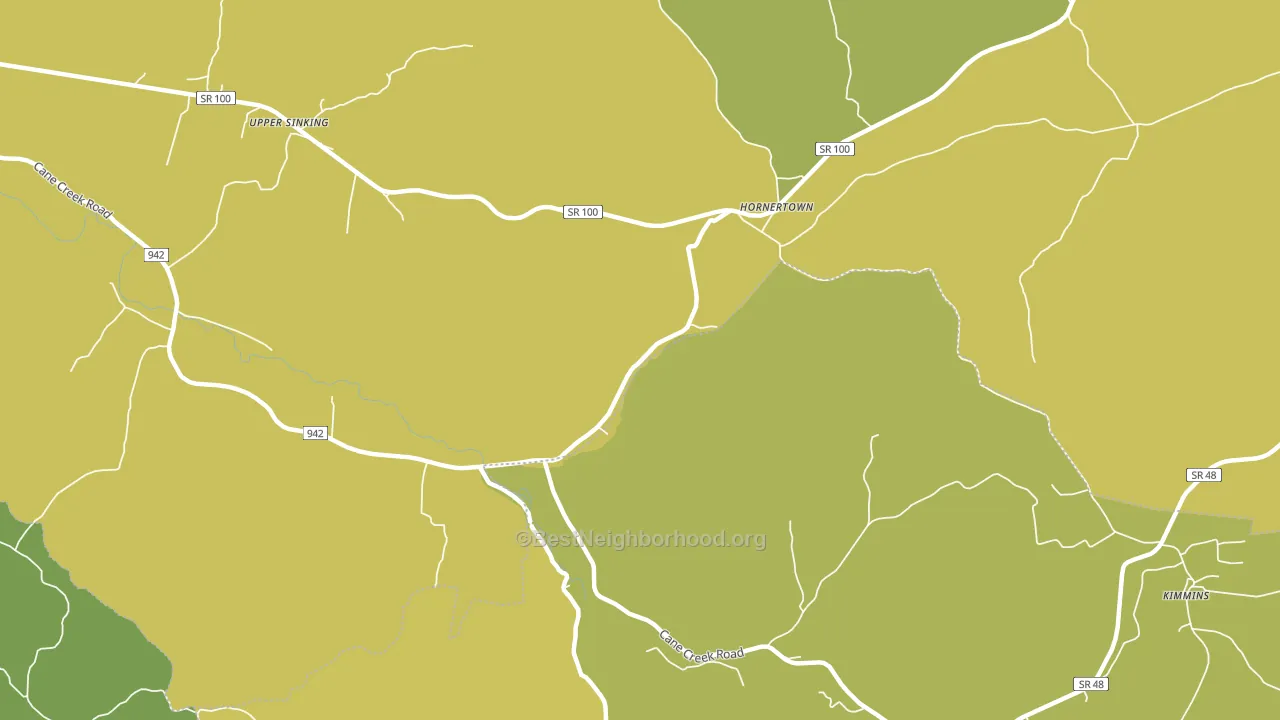 Hornertown, TN block-group voter-turnout map