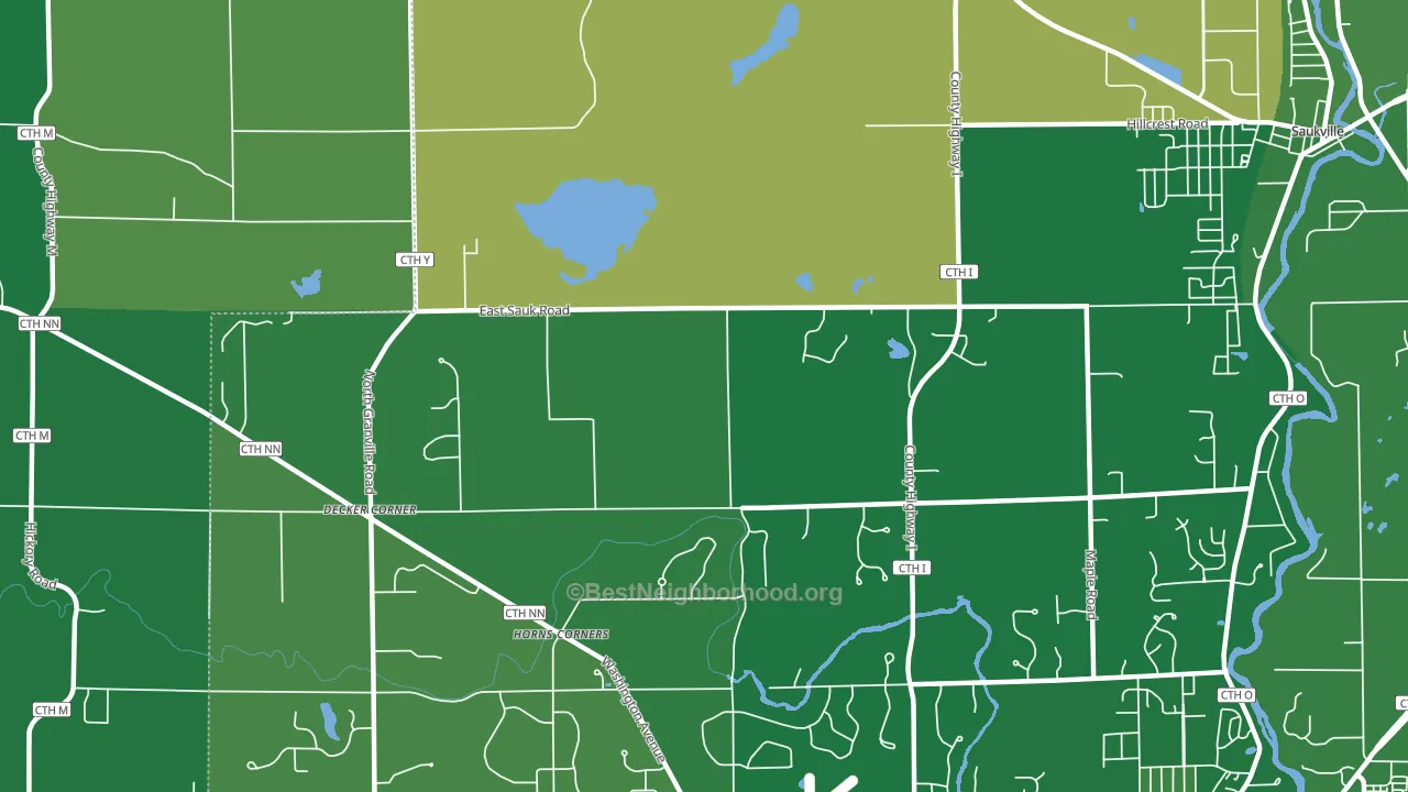 Horns Corners, WI block-group voter-turnout map