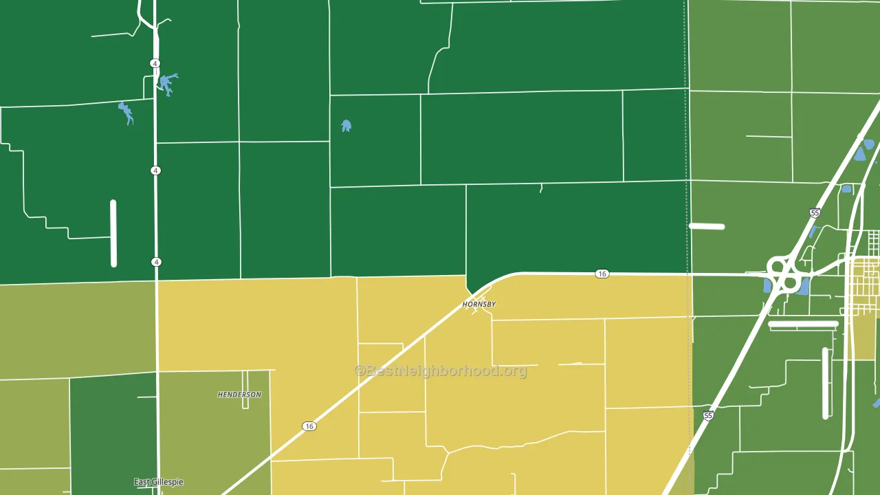 Hornsby, IL block-group voter-turnout map