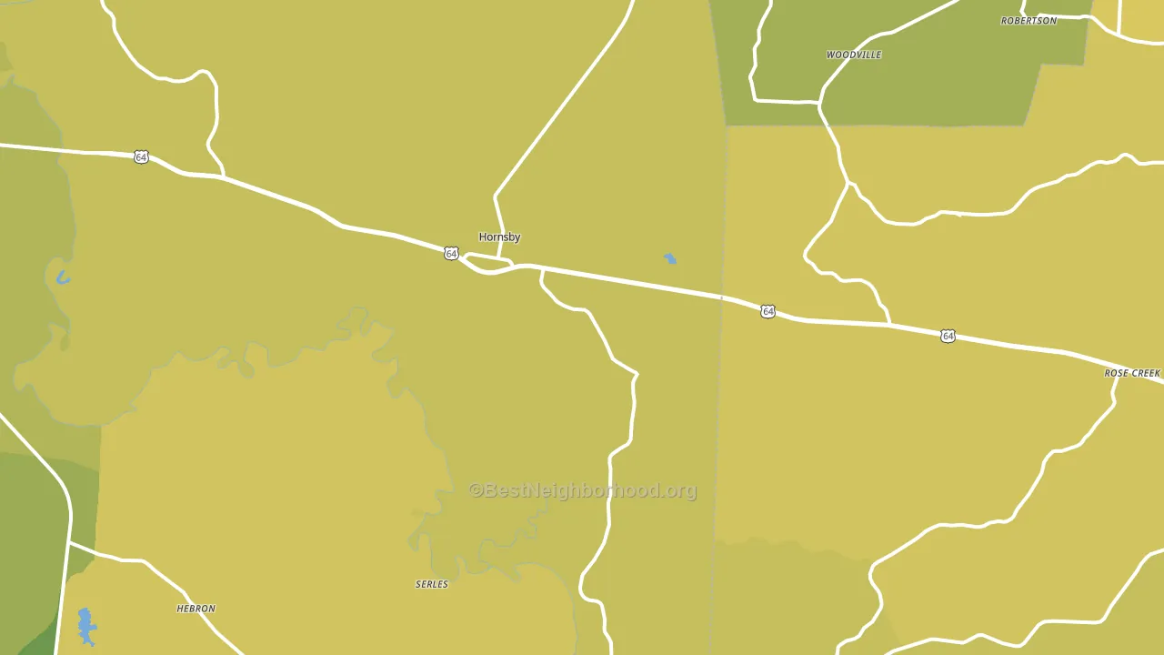 Hornsby, TN block-group voter-turnout map