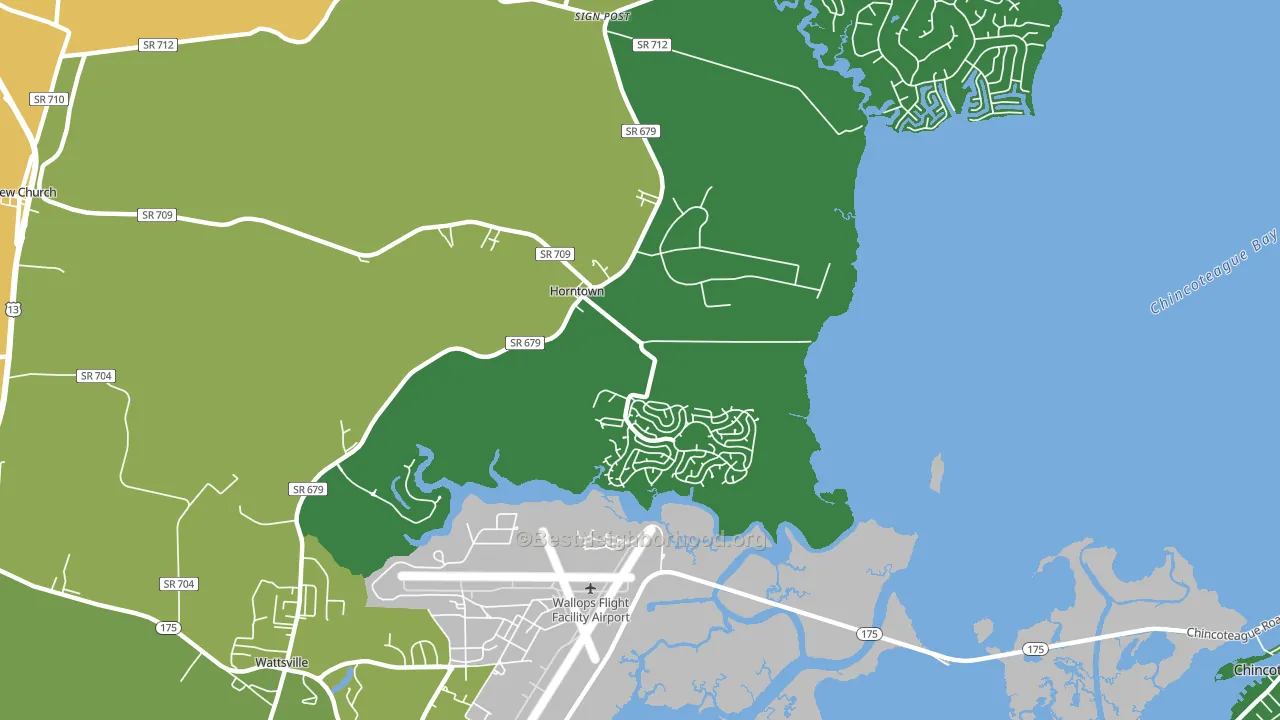 Horntown, VA block-group voter-turnout map