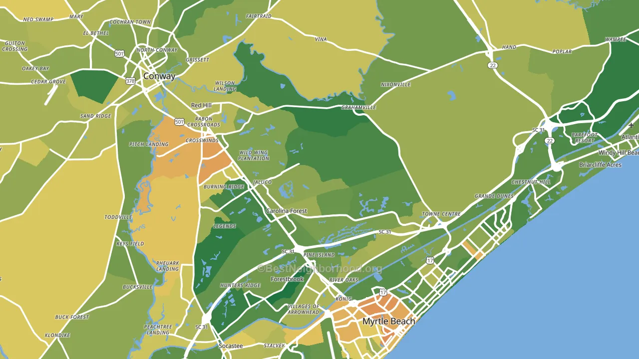 Horry County, SC block-group voter-turnout map