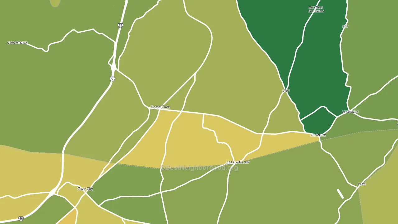 Horse Cave, KY block-group voter-turnout map