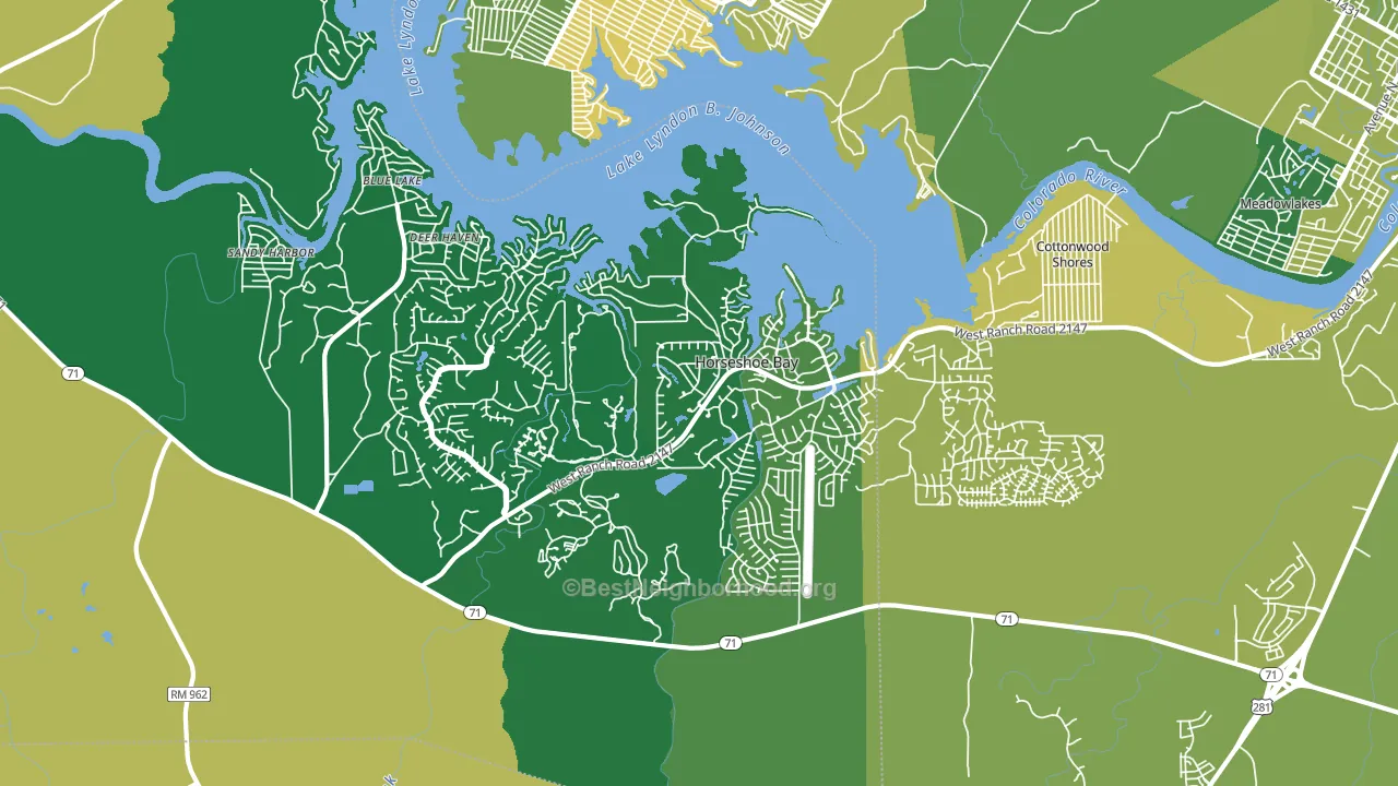 Horseshoe Bay, TX block-group voter-turnout map