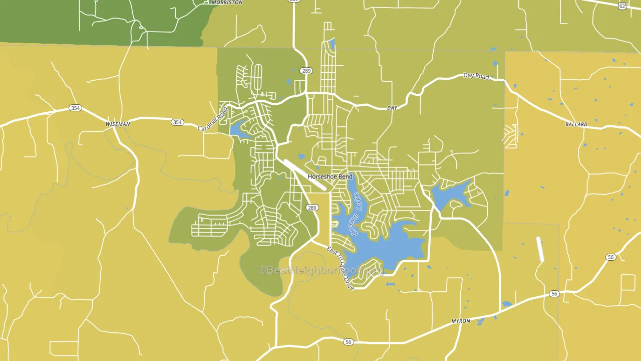 Horseshoe Bend, AR block-group voter-turnout map