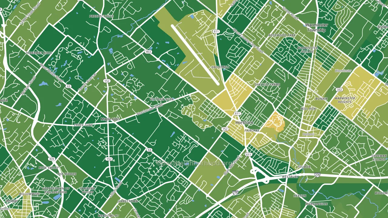 Horsham, PA block-group voter-turnout map