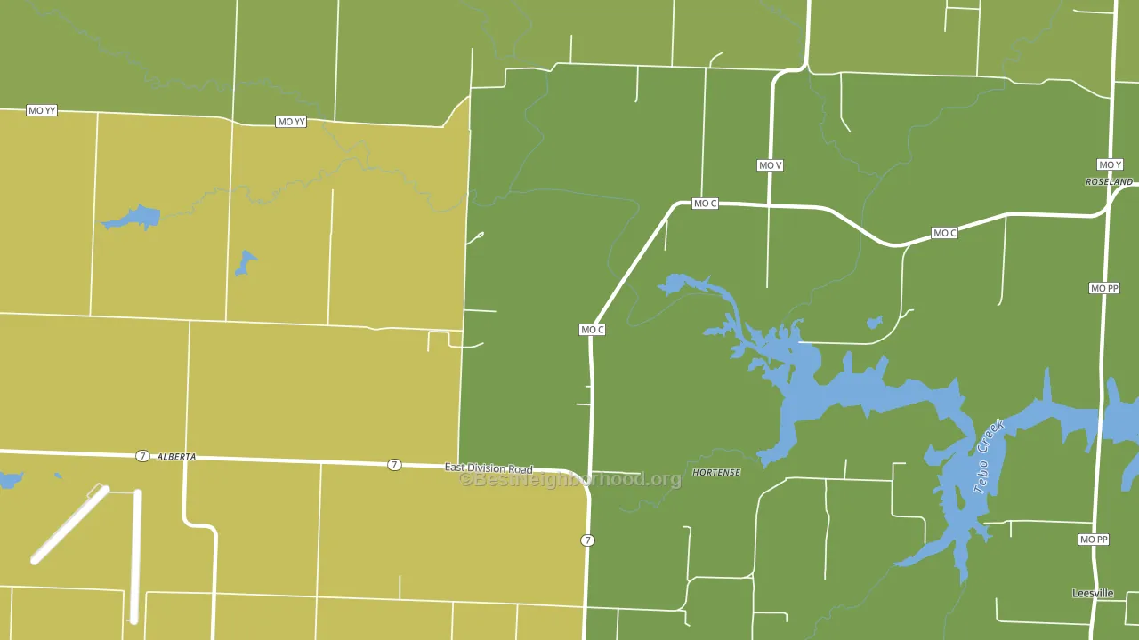 Hortense, MO block-group voter-turnout map