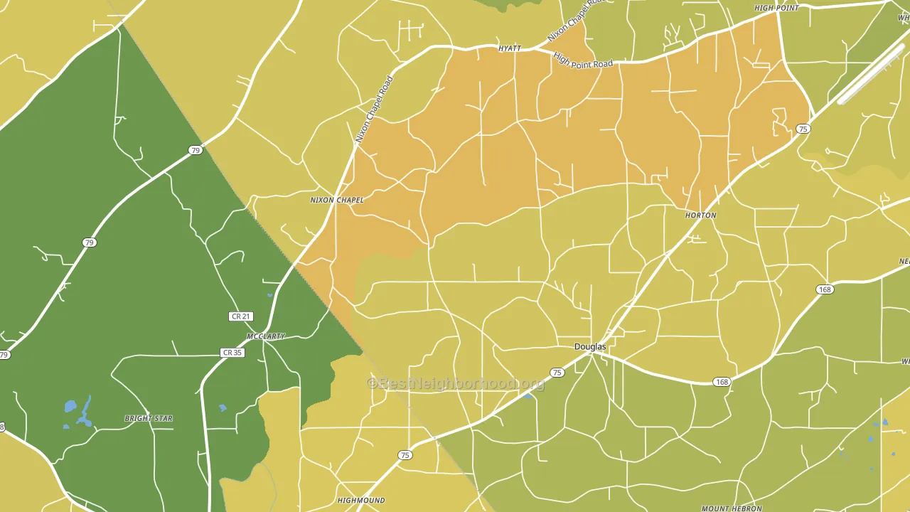 Horton, AL block-group voter-turnout map