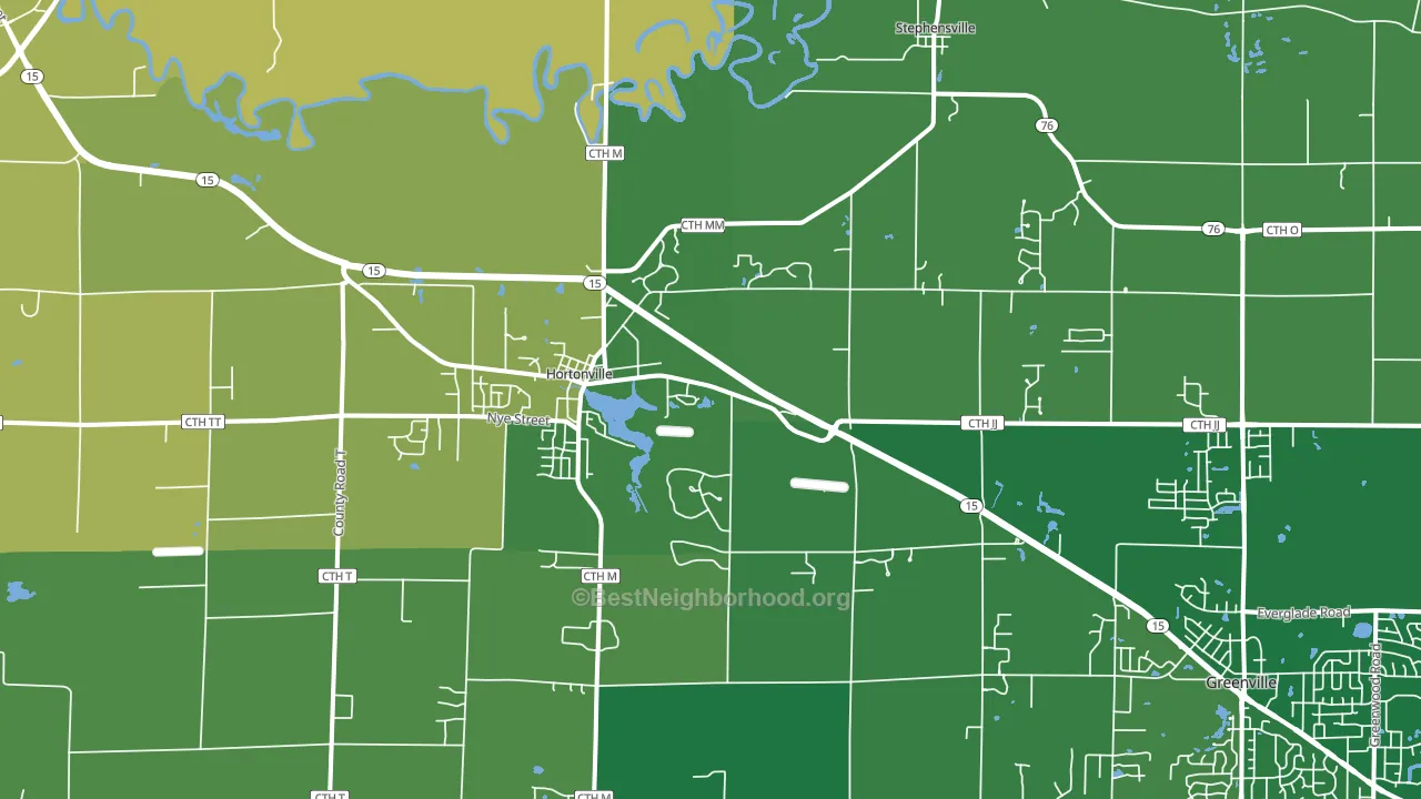 Hortonville, WI block-group voter-turnout map