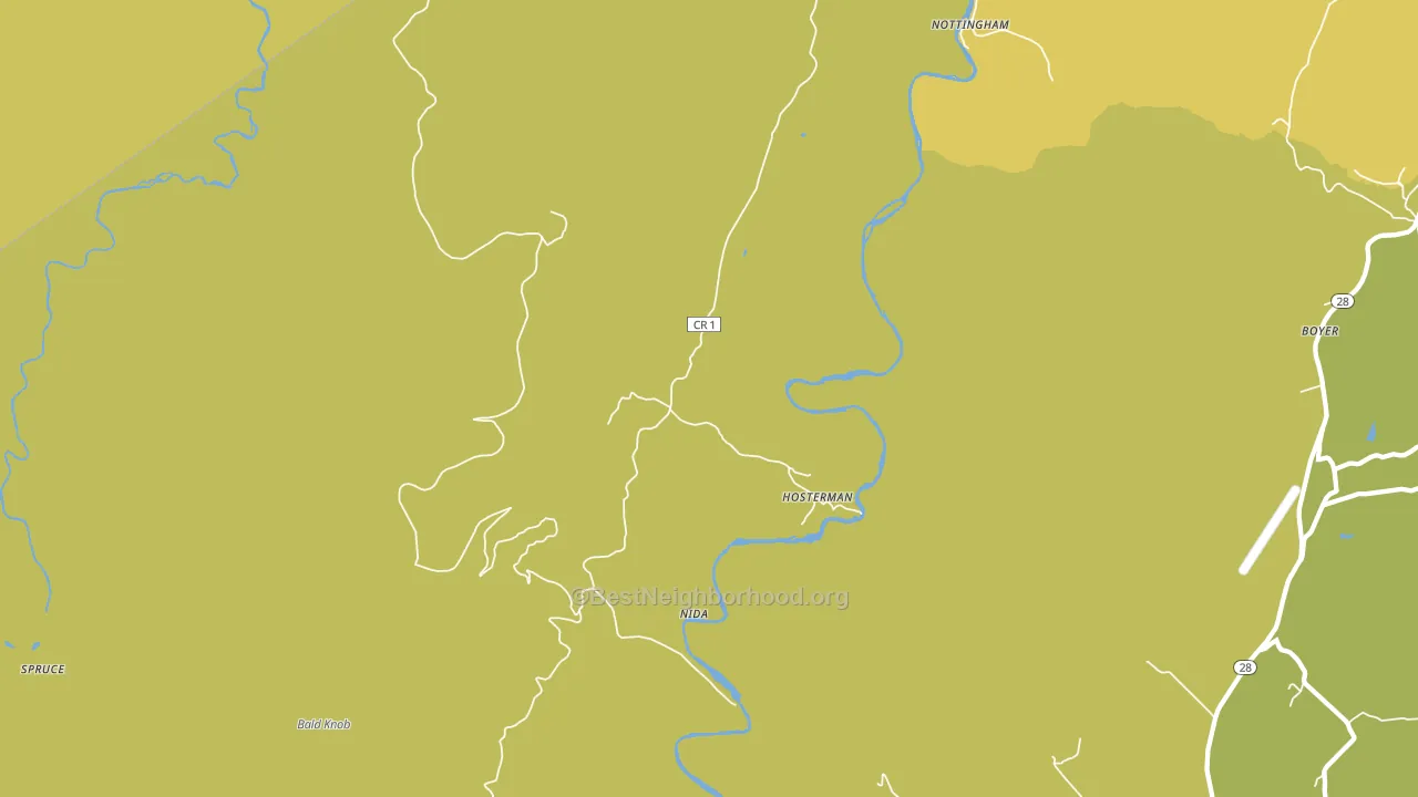 Hosterman, WV block-group voter-turnout map