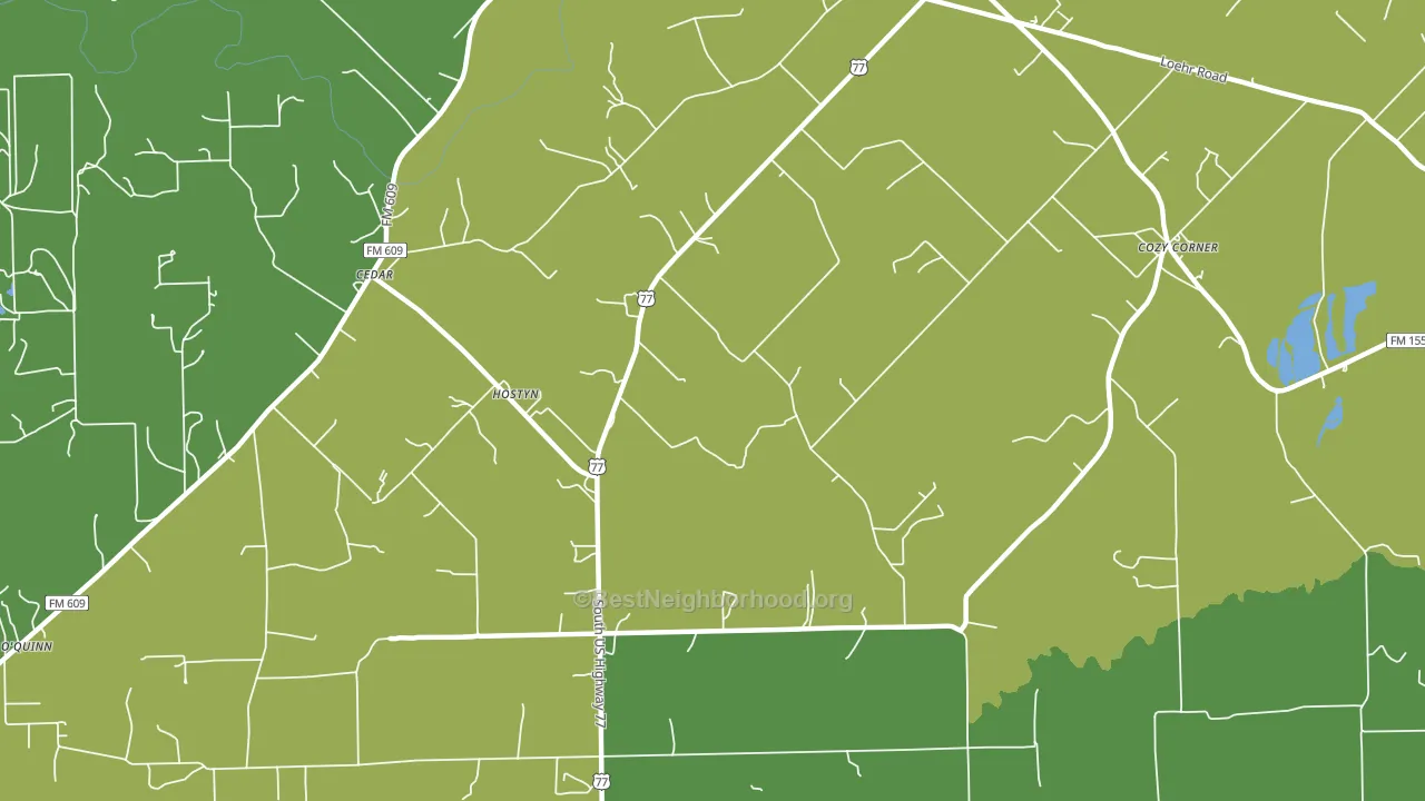 Hostyn, TX block-group voter-turnout map