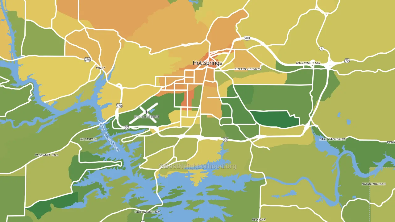 Hot Springs, AR block-group voter-turnout map