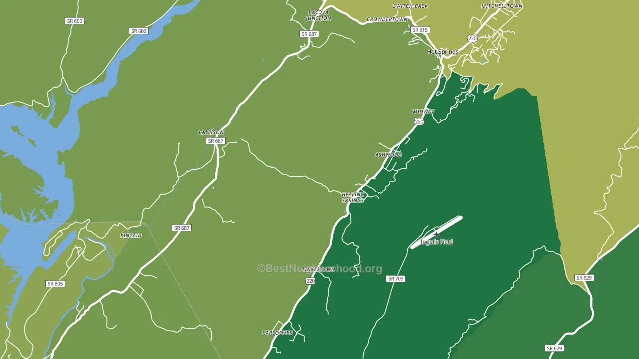 Hot Springs, VA block-group voter-turnout map