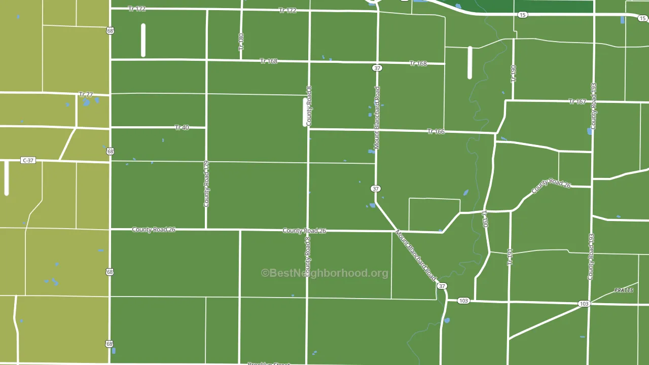 Houcktown, OH block-group voter-turnout map