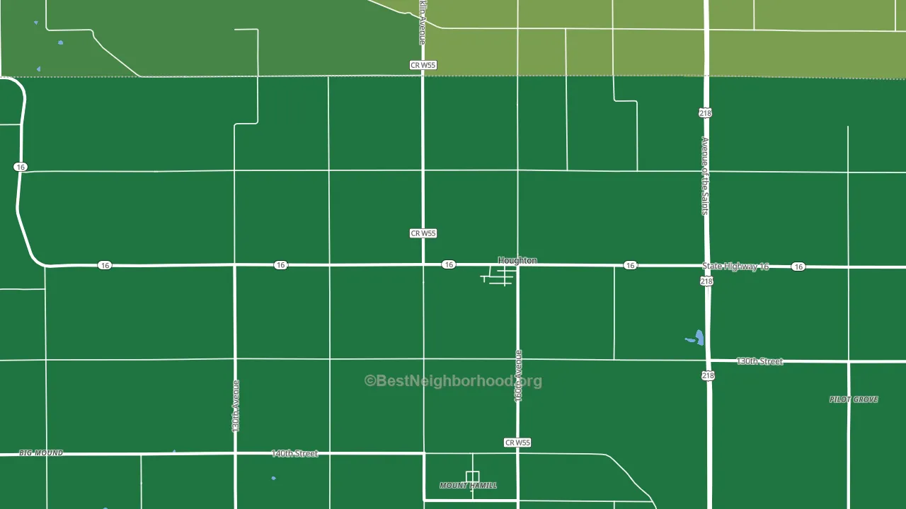Houghton, IA block-group voter-turnout map