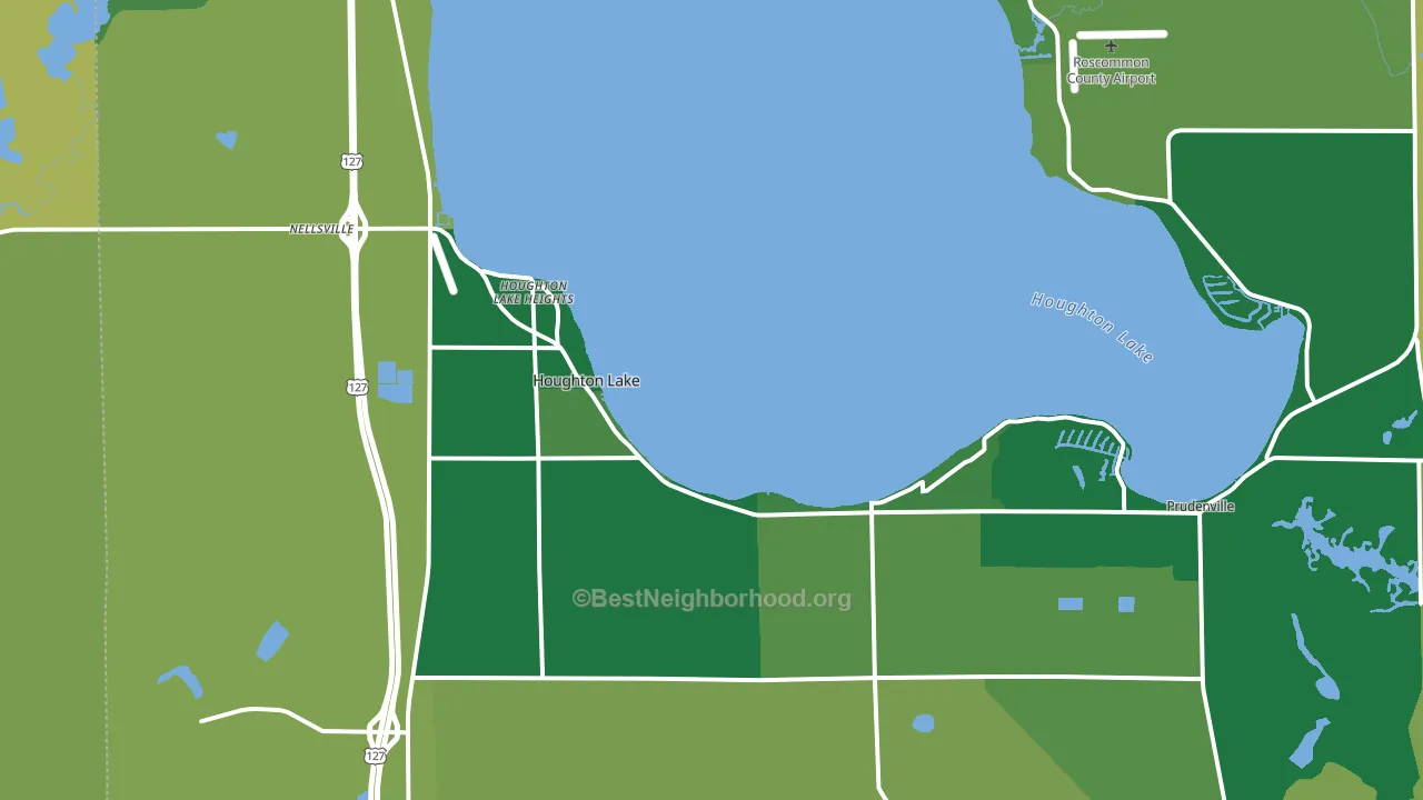 Houghton Lake, MI block-group voter-turnout map