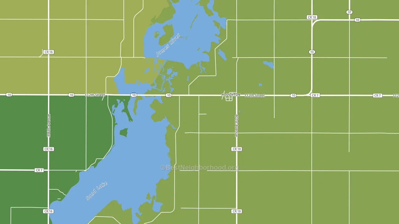 Houghton, SD block-group voter-turnout map