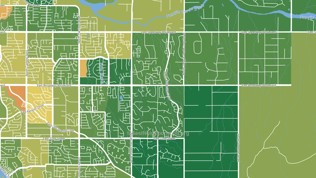 Houghton, Tucson, AZ block-group voter-turnout map