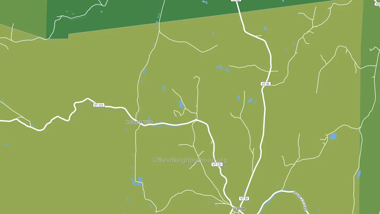 Houghtonville, VT block-group voter-turnout map