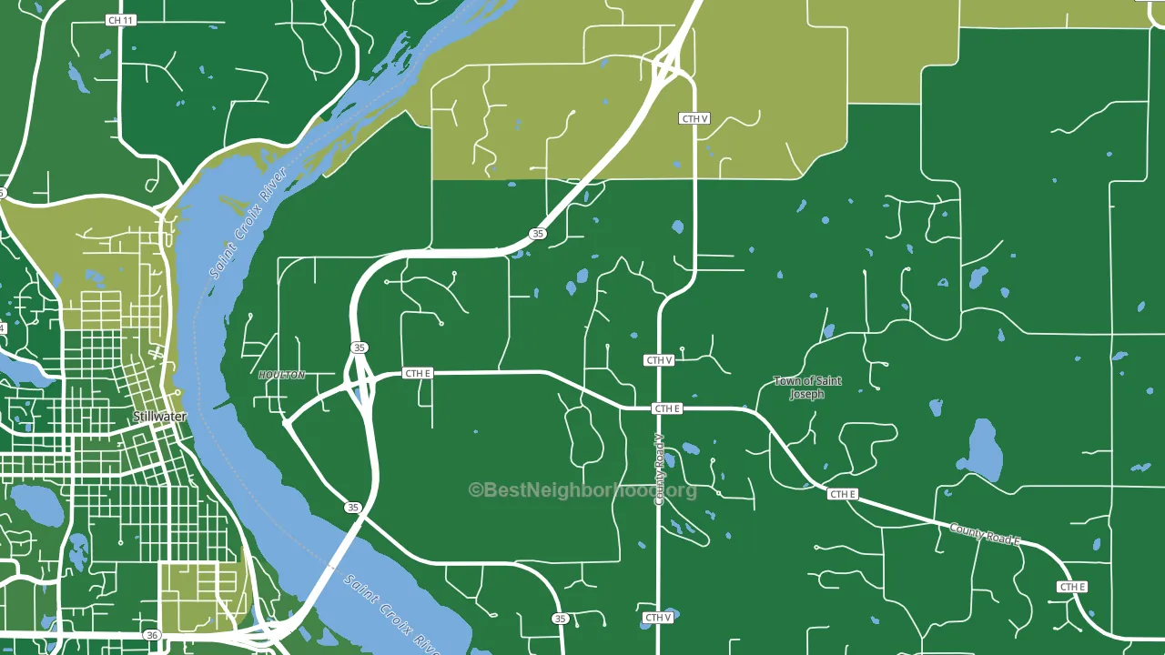 Houlton, WI block-group voter-turnout map