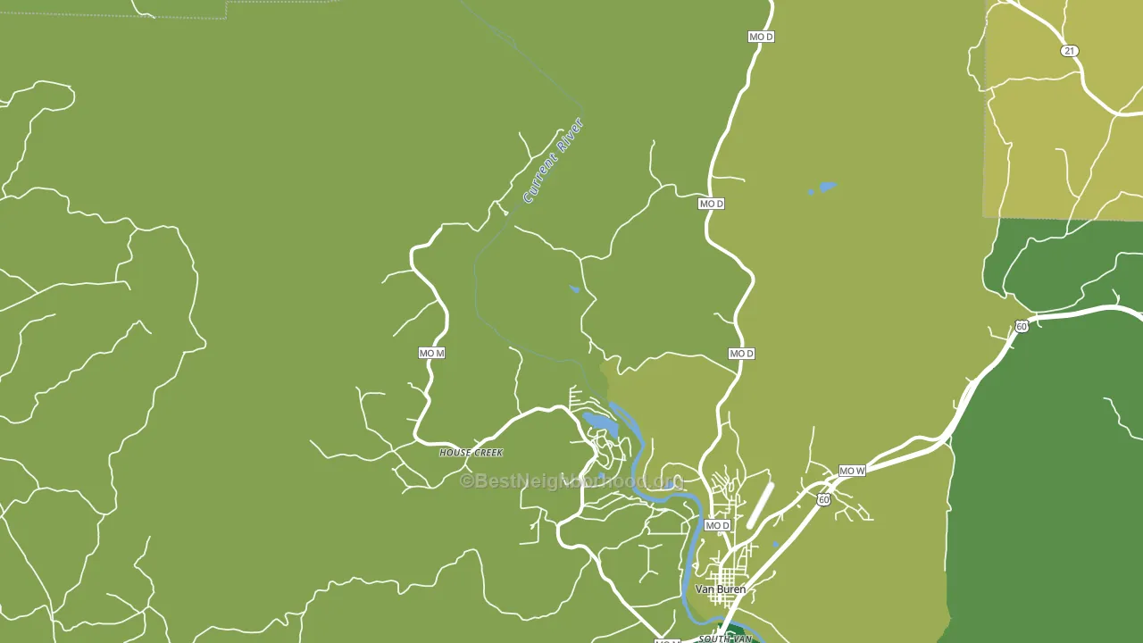 House Creek, MO block-group voter-turnout map