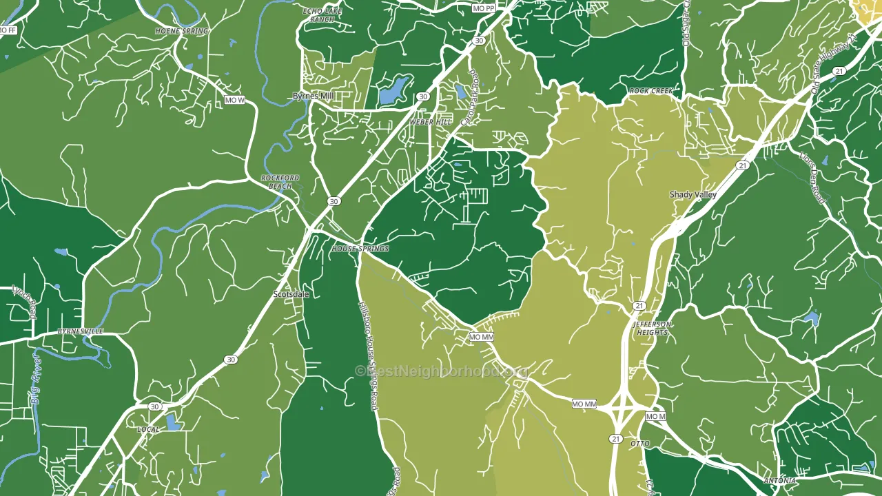 House Springs, MO block-group voter-turnout map