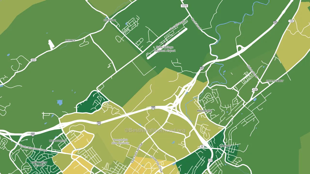 Houserville, PA block-group voter-turnout map
