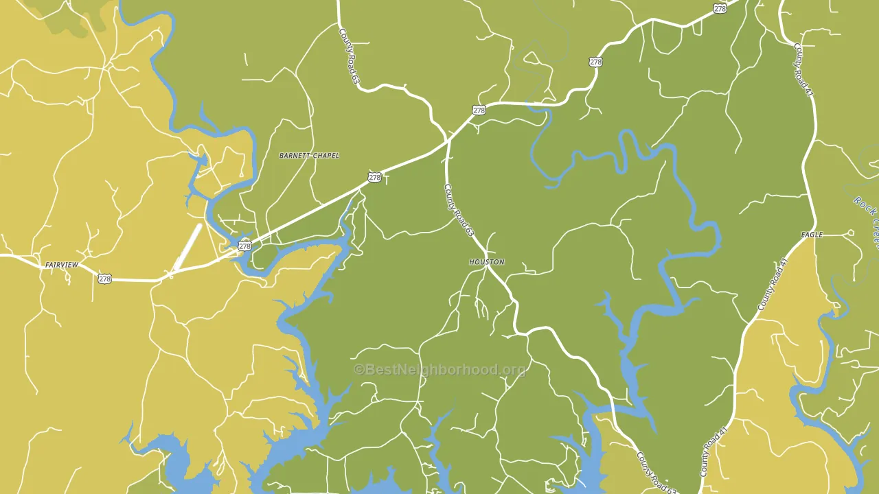 Houston, AL block-group voter-turnout map