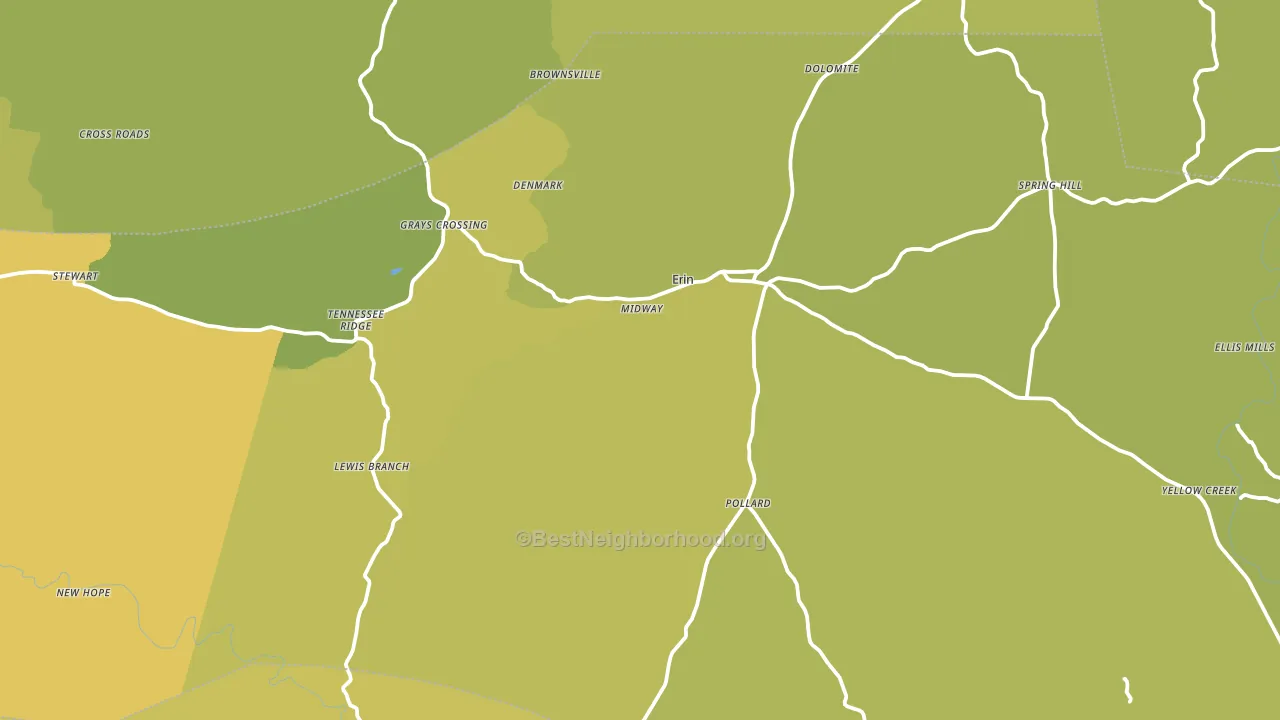 Houston County, TN block-group voter-turnout map