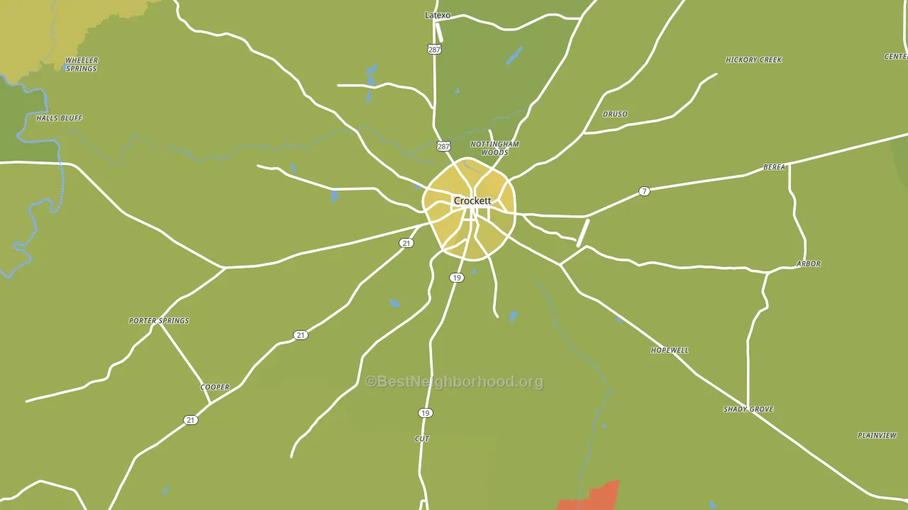 Houston County, TX block-group voter-turnout map