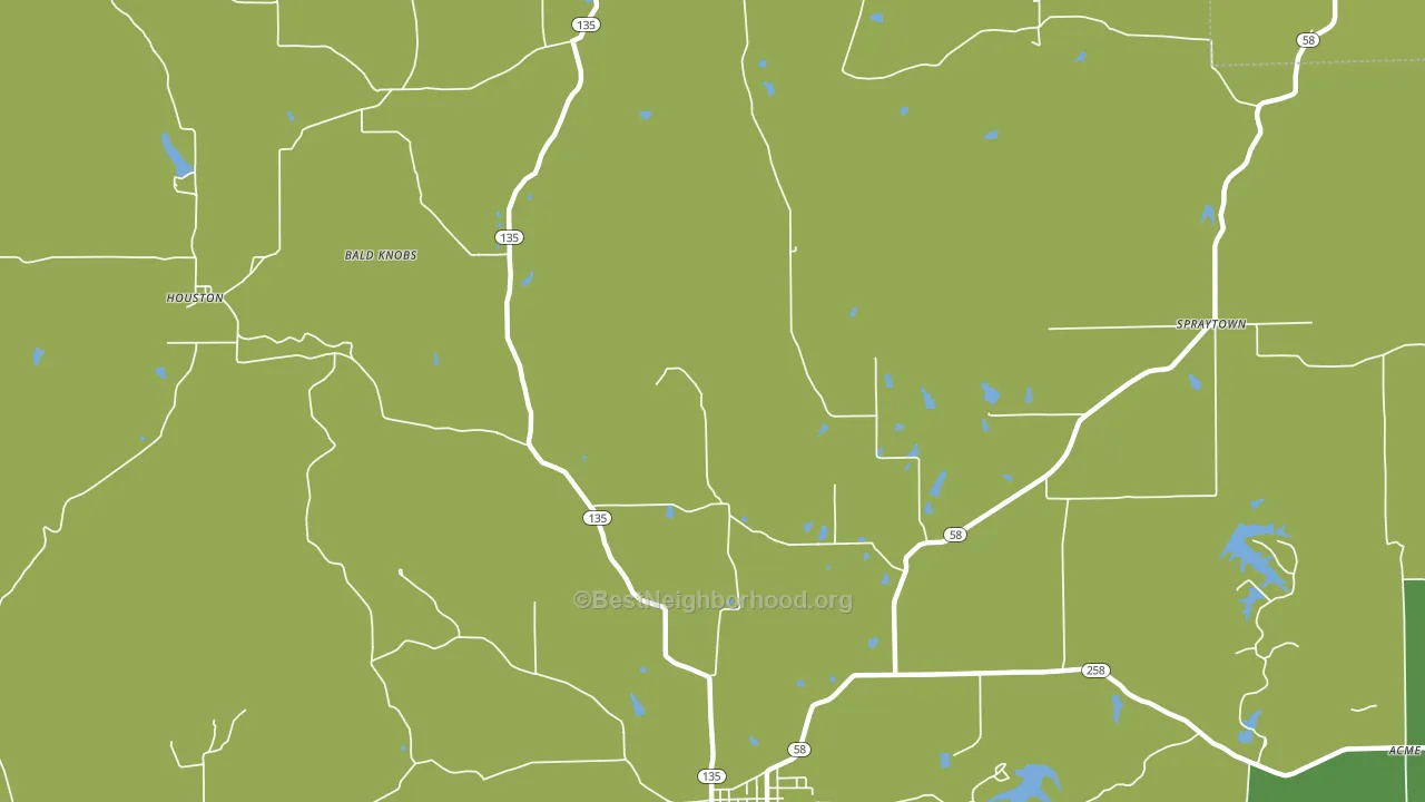Houston, IN block-group voter-turnout map