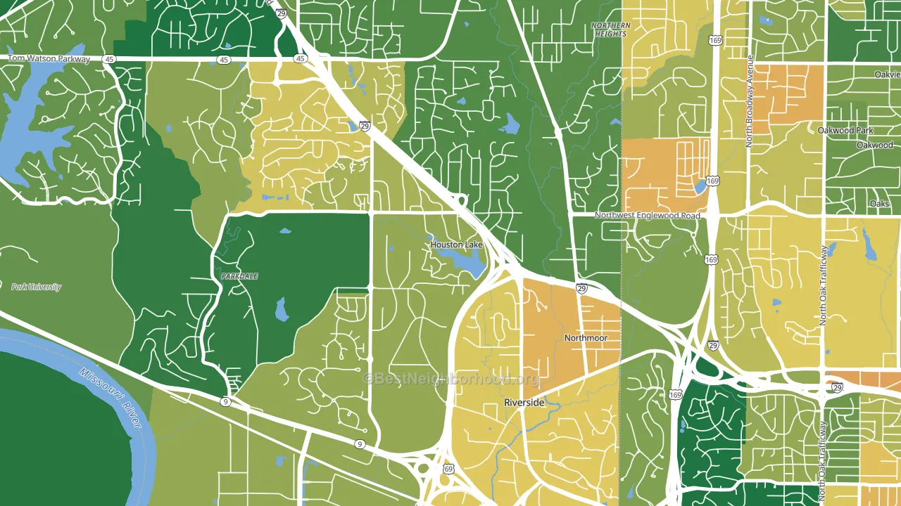 Houston Lake, MO block-group voter-turnout map