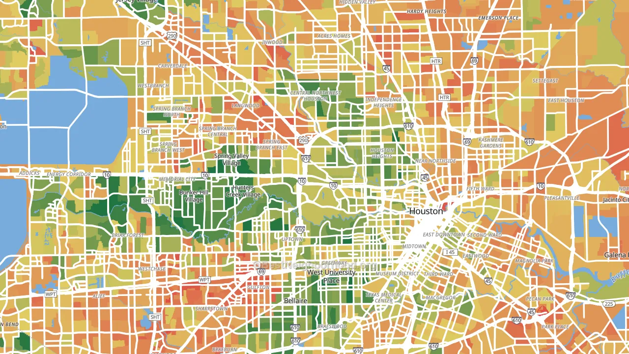 Houston, TX block-group voter-turnout map
