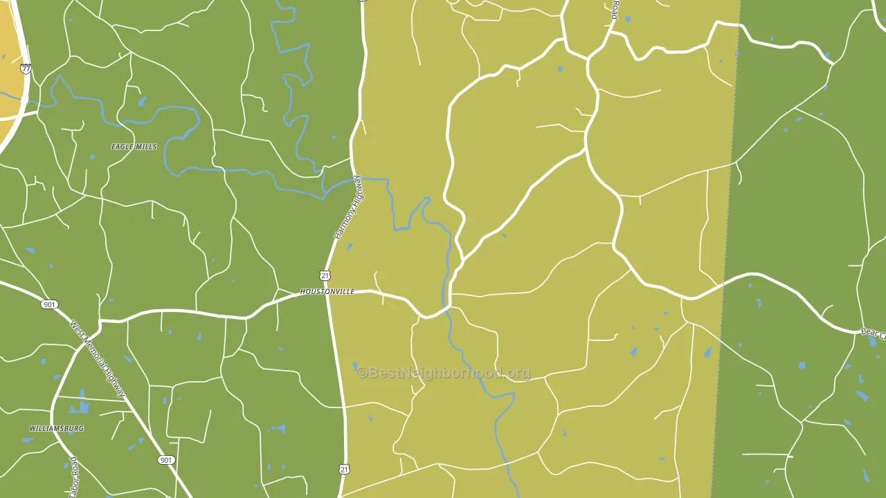 Houstonville, NC block-group voter-turnout map