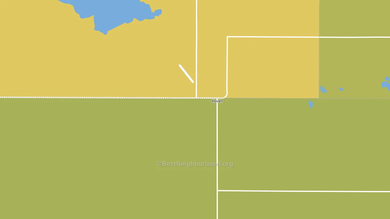 Hoven, SD block-group voter-turnout map