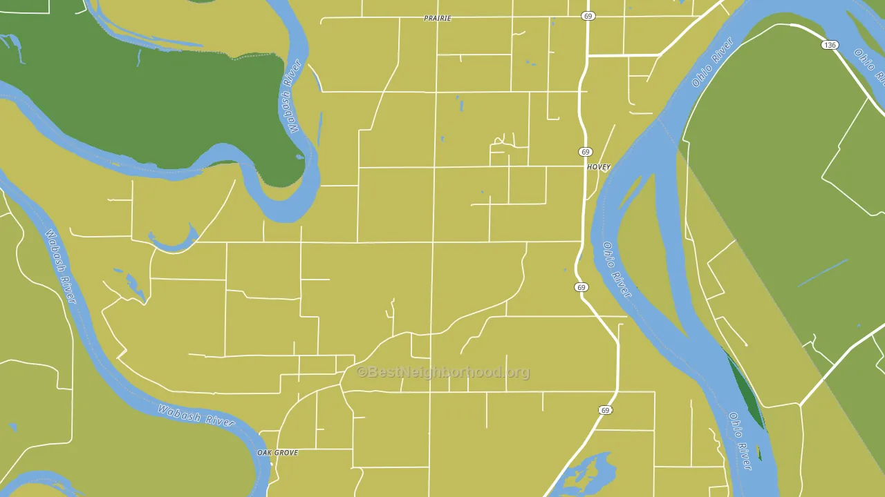 Hovey, IN block-group voter-turnout map